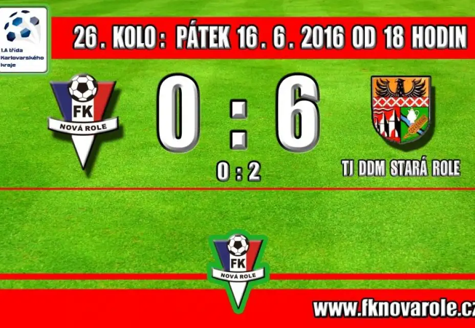 OSTUDNÁ PORÁŽKA NA ZÁVĚR SOUTĚŽE!!  FKNR  -  TJ DDM STARÁ ROLE  0 - 6
