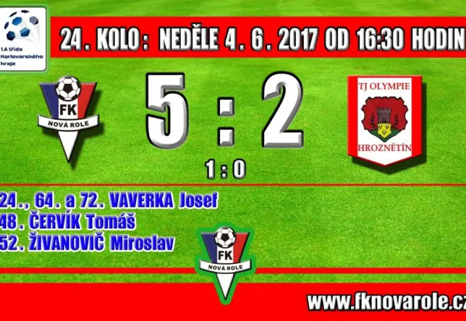 A TÝM KONEČNĚ ZABRAL: FKNR  -  OLYMPIE HROZNĚTÍN  5 : 2
