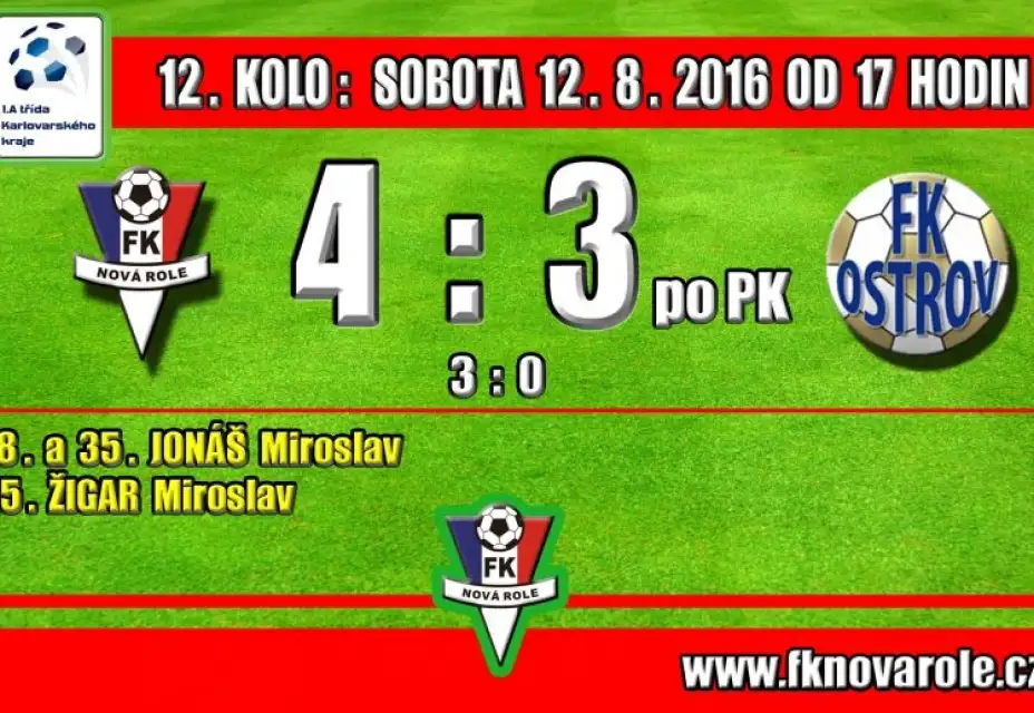 PREMIÉRA SE MOC NEZDAŘILA! PO SKVĚLÉ PRVNÍ PŮLCE BEREME POUZE DVA BODY: FKNR  - FK OSTROV B  4 - 3 PO PK