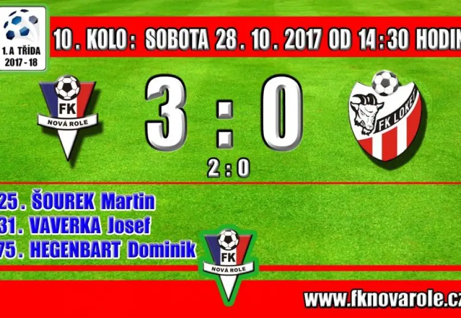 V posledním domácím utkání  podzimu jsme zvítězili: FKNR  -  FK LOKET  3 - 0