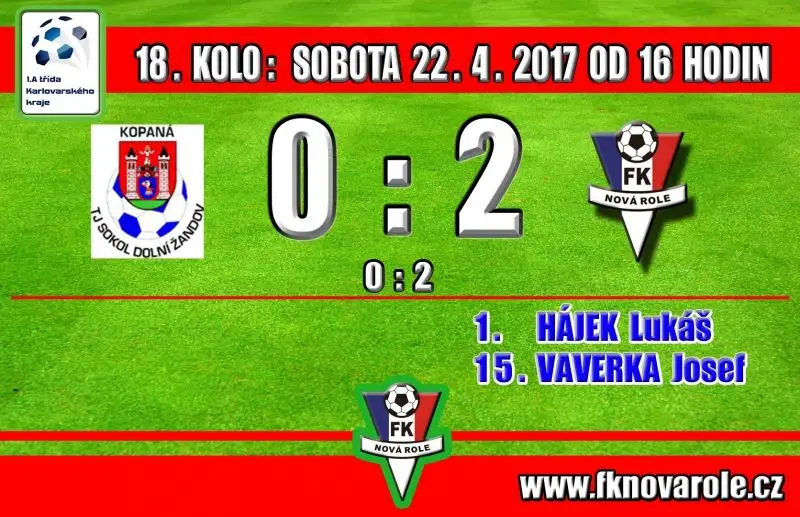 PRVNÍ VÝHRA JARA: SOKOL DOLNÍ ŽANDOV  -  FKNR  0 : 2