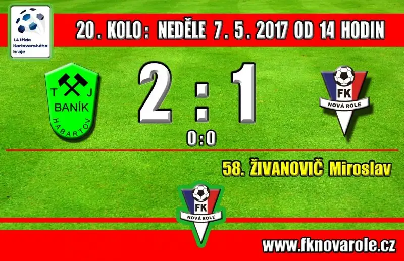 VE 20. KOLE SLUŠNÝ VÝKON, ALE OPĚT BEZ BODU: BANÍK HABARTOV - FKNR  2 : 1