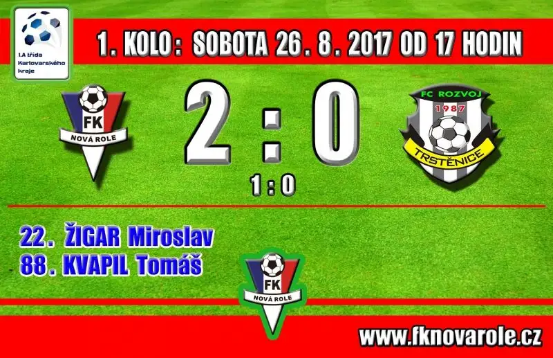 DRAZE VYKOUPENÉ VÍTĚZSTVÍ: FKNR  - ROZVOJ TRSTĚNICE  2 - 0