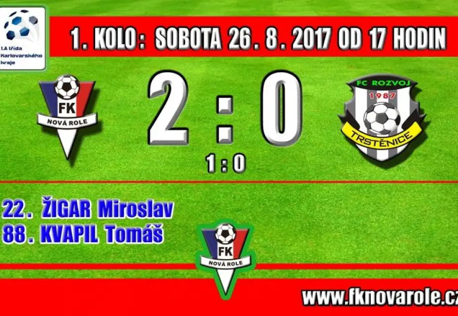 DRAZE VYKOUPENÉ VÍTĚZSTVÍ: FKNR  - ROZVOJ TRSTĚNICE  2 - 0