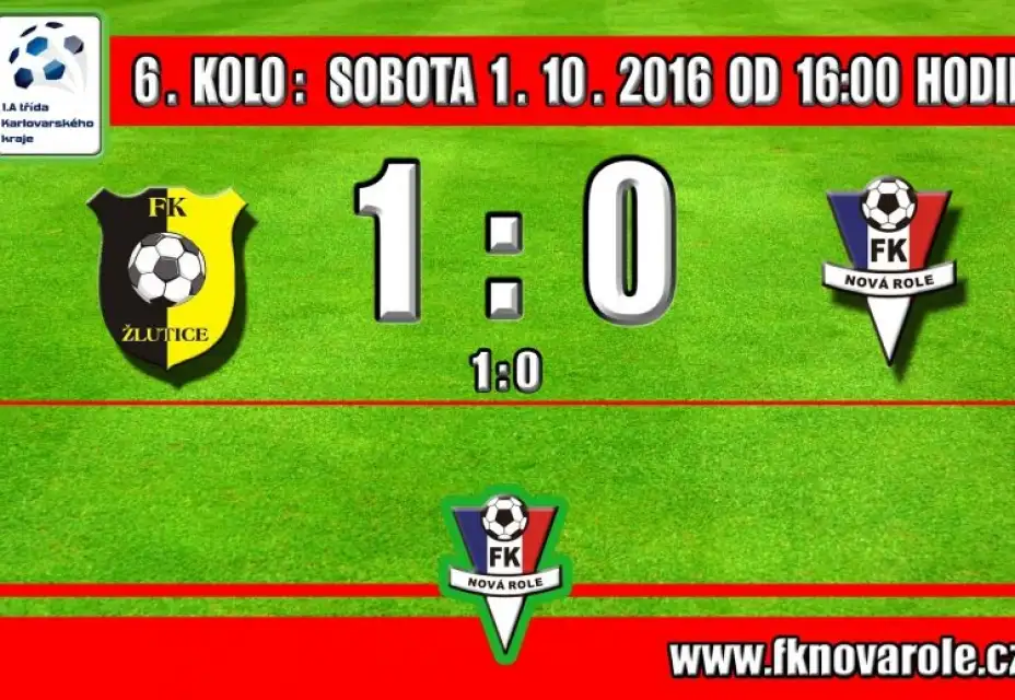 PORÁŽKA VE ŽLUTICÍCH BYLA ZBYTEČNÁ: SOKOL ŽLUTICE  -  FKNR 1 : 0