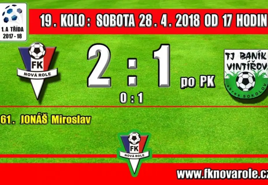 A tým zvítězil až na penalty: FKNR - Baník Vintířov 2 - 1